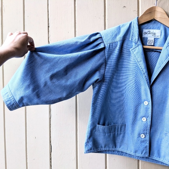 Vintage Jackets & Blazers - Vintage Lanz Chambray Cropped Jacket M